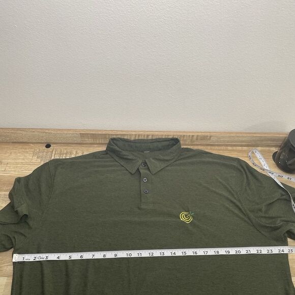 Vuori Strato Tech Performance Short Sleeve Polo Shirt Men XXL Heather Green EUC - Picture 7 of 8